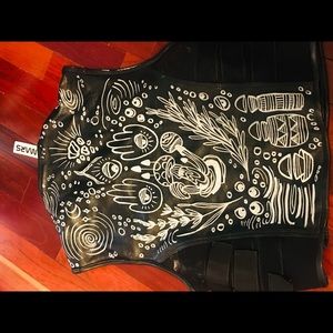 Hand painted leather vest